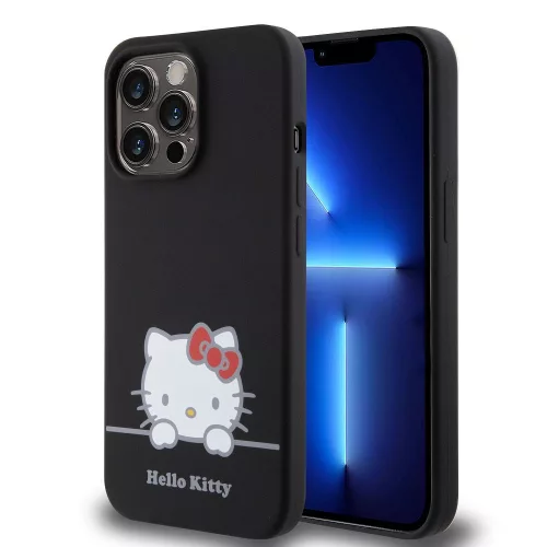 Hello Kitty Liquid Silicone Daydreaming Logo iPhone 13 Pro szilikon hátlap, tok, fekete