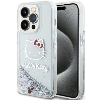   Hello Kitty Liquid Glitter Charms Kitty Head case for iPhone 13 Pro Max tok, ezüst