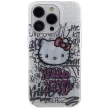 Hello Kitty IML Kitty On Bricks Graffiti case for iPhone 14 Pro tok, fehér