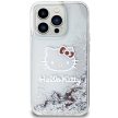 Hello Kitty Liquid Glitter Charms Kitty Head case for iPhone 14 Pro tok, ezüst
