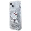 Hello Kitty Liquid Glitter Charms Kitty Head case for iPhone 14 tok, ezüst