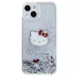 Hello Kitty Liquid Glitter Charms Kitty Head case for iPhone 14 tok, ezüst