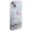 Hello Kitty Liquid Glitter Charms Kitty Head case for iPhone 14 tok, ezüst