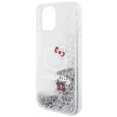 Hello Kitty Liquid Glitter Charms Kitty Head case for iPhone 14 tok, ezüst