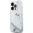 Hello Kitty Liquid Glitter Charms Kitty Head case for iPhone 14 Pro Max tok, ezüst