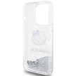Hello Kitty Liquid Glitter Charms Kitty Head case for iPhone 14 Pro Max tok, ezüst