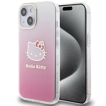   Hello Kitty IML Gradient Electrop Kitty Head HKHCP15SHDGKEP iPhone 15 6.1"  hátlap, tok, rózsaszín