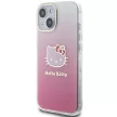 Hello Kitty IML Gradient Electrop Kitty Head HKHCP15SHDGKEP iPhone 15 6.1"  hátlap, tok, rózsaszín