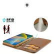 Dux Ducis Hivo bőr Flip Cover eredeti bőr oldalra nyíló tok kártyatartóval iPhone 14 Pro Max, barna