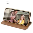 Dux Ducis Hivo bőr Flip Cover eredeti bőr oldalra nyíló tok kártyatartóval iPhone 14 Pro Max, barna