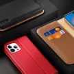 Dux Ducis Hivo bőr Flip Cover eredeti bőr oldalra nyíló tok kártyatartóval iPhone 14 Pro Max, barna