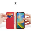 Dux Ducis Hivo bőr Flip Cover eredeti bőr oldalra nyíló tok kártyatartóval iPhone 14 Pro Max, piros
