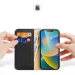 Dux Ducis Hivo bőr Flip Cover eredeti bőr oldalra nyíló tok kártyatartóval iPhone 14 Plus, fekete
