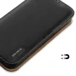 Dux Ducis Hivo bőr Flip Cover eredeti bőr oldalra nyíló tok kártyatartóval iPhone 14 Plus, fekete