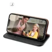 Dux Ducis Hivo bőr Flip Cover eredeti bőr oldalra nyíló tok kártyatartóval iPhone 14 Plus, fekete