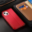Dux Ducis Hivo bőr Flip Cover eredeti bőr oldalra nyíló tok kártyatartóval iPhone 14 Plus, fekete