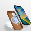 Dux Ducis Grit bőr tok iPhone 14 Elegáns műbőr borítás (MagSafe), barna
