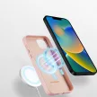 Dux Ducis Grit bőr tok iPhone 14 Plus Elegáns műbőr tok, (MagSafe), rózsaszín