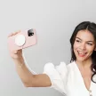 Dux Ducis Grit bőr tok iPhone 14 Plus Elegáns műbőr tok, (MagSafe), rózsaszín