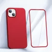 Joyroom 360 Full Case elülső és hátsó borítás iPhone 13 + edzett üvegfólia képernyővédő, piros