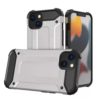   Hybrid Armor Tough Rugged iPhone 13 ütésálló hátlap, tok, ezüst