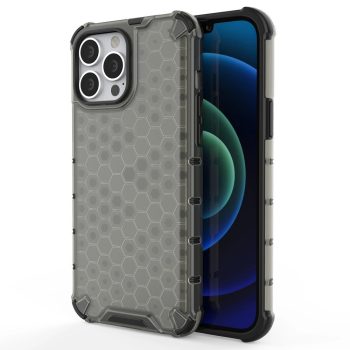   Honeycomb Case iPhone 13 Pro Max ütésálló hátlap, tok, fekete