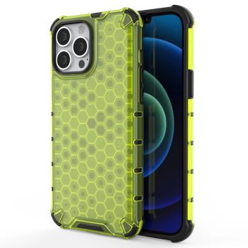   Honeycomb Case iPhone 13 Pro Max ütésálló hátlap, tok, zöld