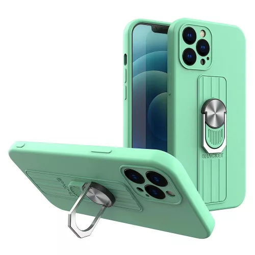 Ring Silicone Finger Grip Samsung Galaxy S21 Plus hátlap, tok, menta