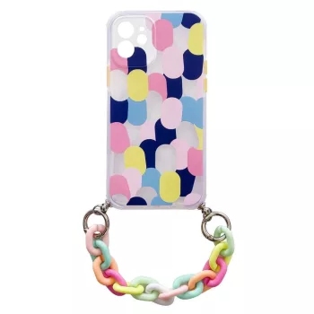   Color Chain Case gel flexible elastic case tok lánccal Samsung Galaxy S21+ 5G (S21 Plus 5G), színes