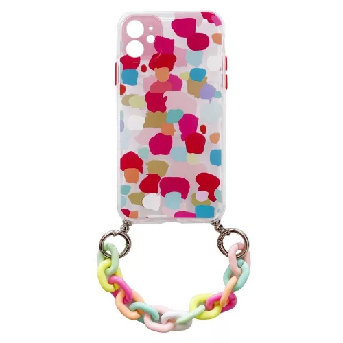 Color Chain Case gel flexible elastic case tok lánccal Samsung Galaxy S21+ 5G (S21 Plus 5G), színes