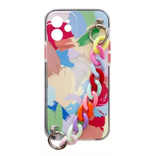 Color Chain Case gel flexible elastic case tok lánccal Samsung Galaxy S21+ 5G (S21 Plus 5G), színes