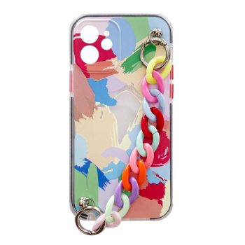   Color Chain Case gel flexible elastic case tok lánccal iPhone 13 Pro, színes