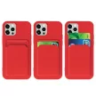 Card Case Silicone Cover Wallet with Card Slot tok iPhone 12 Pro Max, narancssárga