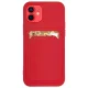 Card Case Silicone Cover Wallet with Card Slot tok Samsung Galaxy S21 + 5G (S21 Plus 5G), piros
