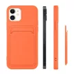 Card Case Silicone Cover Wallet with Card Slot tok Samsung Galaxy S21 + 5G (S21 Plus 5G), piros