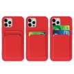 Card Case Silicone Cover Wallet with Card Slot tok Xiaomi Redmi 10X 4G/Xiaomi Redmi Note 9, bordó