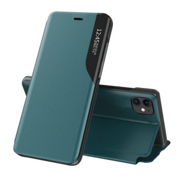   Eco Leather View Case oldalra nyíló tok iPhone 13 Pro, zöld