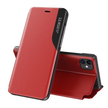   Eco Leather View Case oldalra nyíló tok iPhone 13 Pro, piros