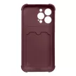 Card Armor Case Pouch Cover tok, iPhone 12 Pro Max szilikon Air Bag Armor tok, bordó