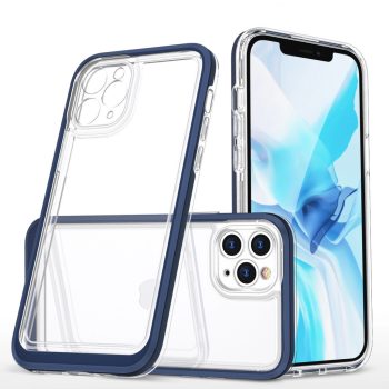   Clear 3in1 Case iPhone 11 Pro Max ütésálló hátlap, tok, átlátszó-kék