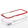 Clear 3in1 Case iPhone 12 ütésálló hátlap, tok, átlátszó-piros