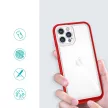 Clear 3in1 Case iPhone 12 Pro Max ütésálló hátlap, tok, átlátszó-piros