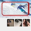 Clear 3in1 Case iPhone 12 Pro Max ütésálló hátlap, tok, átlátszó-piros