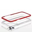 Clear 3in1 Case iPhone 12 Pro Max ütésálló hátlap, tok, átlátszó-piros