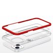 Clear 3in1 Case iPhone 13 mini ütésálló hátlap, tok, átlátszó-piros
