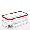 Clear 3in1 Case iPhone 13 Pro Max ütésálló hátlap, tok, átlátszó-piros