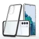 Clear 3in1 Case Samsung Galaxy S21 Plus ütésálló hátlap, tok, átlátszó-fekete