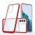 Clear 3in1 Case Samsung Galaxy S21 Plus ütésálló hátlap, tok, átlátszó-piros