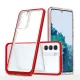Clear 3in1 Case Samsung Galaxy S21 Plus ütésálló hátlap, tok, átlátszó-piros