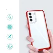 Clear 3in1 Case Samsung Galaxy S21 Plus ütésálló hátlap, tok, átlátszó-piros